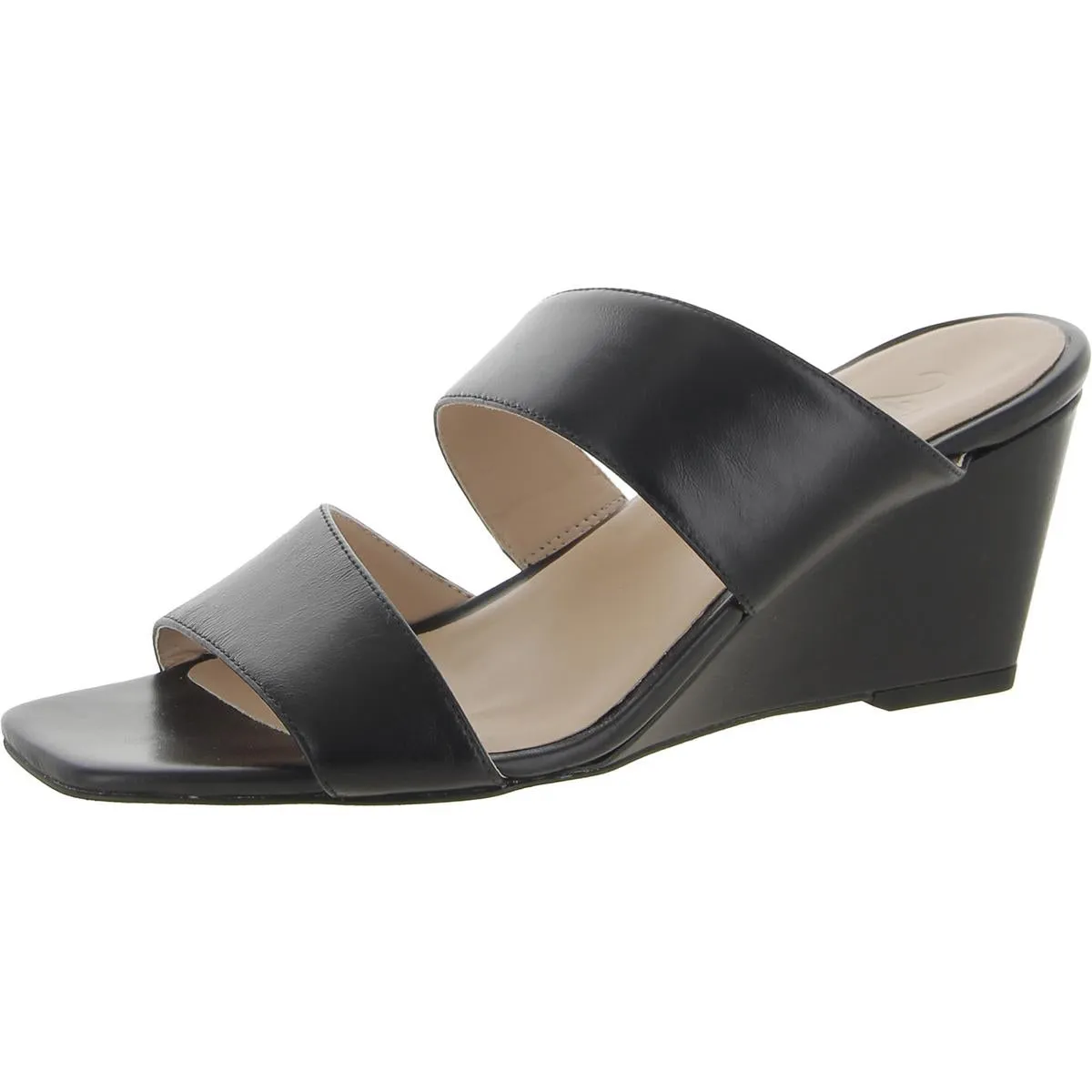 27 Edit Womens Vennice Leather Slide Wedge Sandals