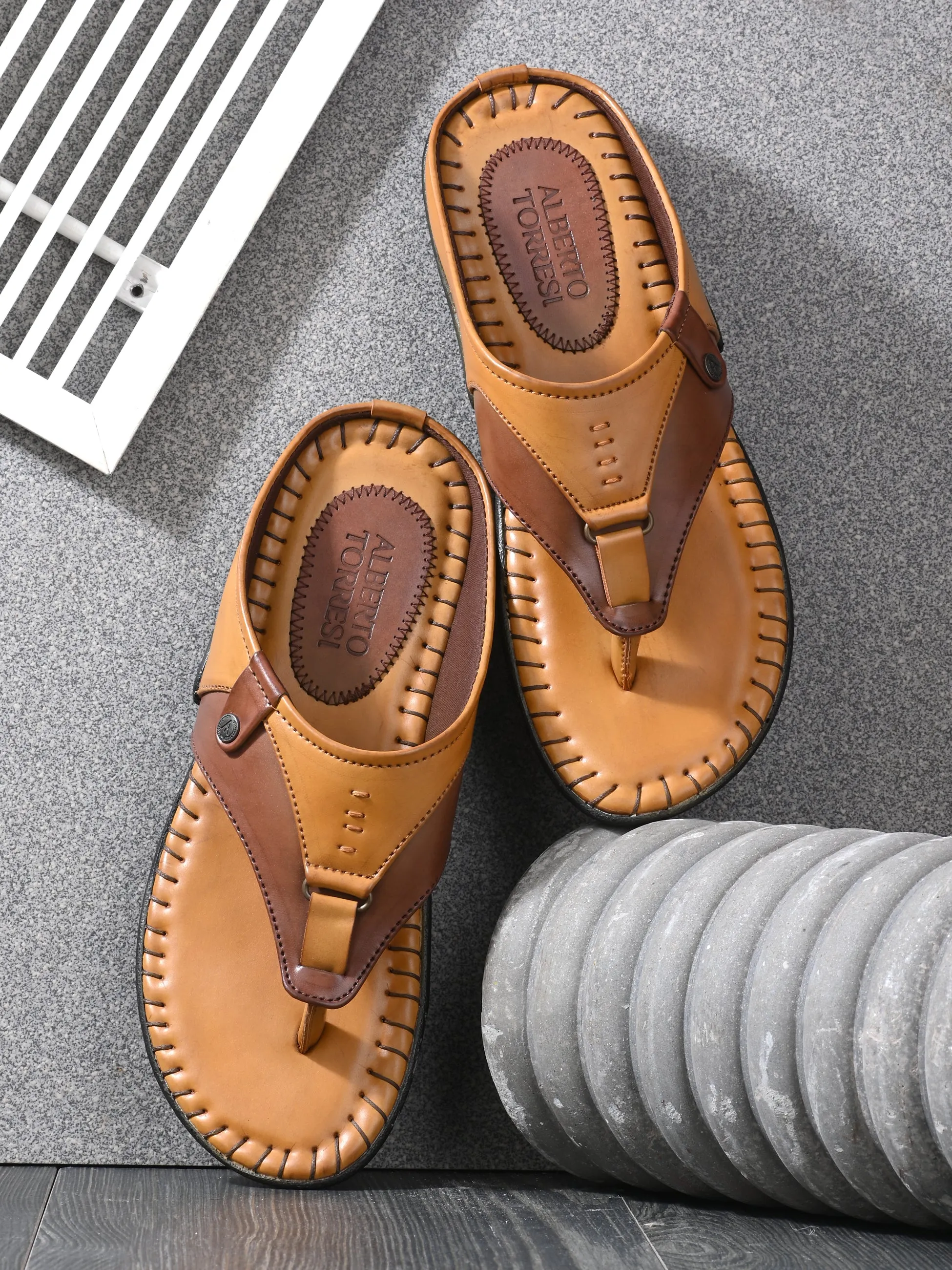 Alberto Torresi Men Tan Outdoor Slippers