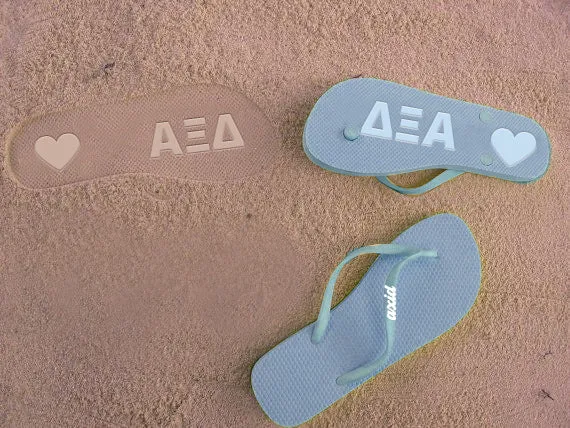 Alpha Xi Delta Flip Flops, With Greek Letter Cutouts