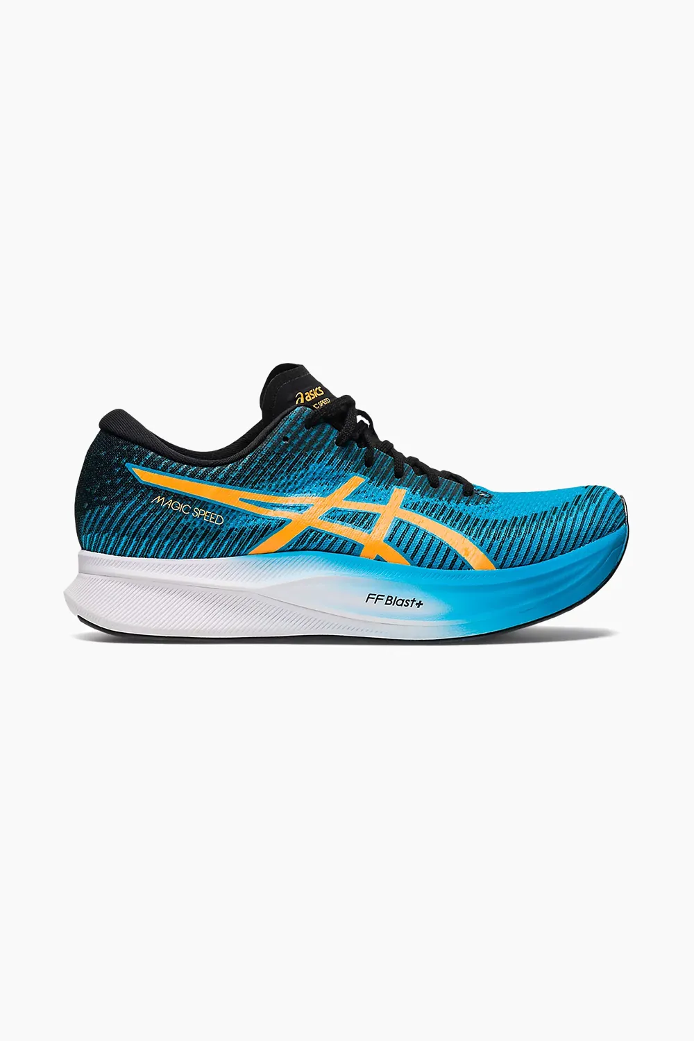 ASICS Mens Magic Speed 2 Running Shoes in Island Blue/Orange Pop - Lightweight Performance Footwear for Enhanced Speed and Comfort