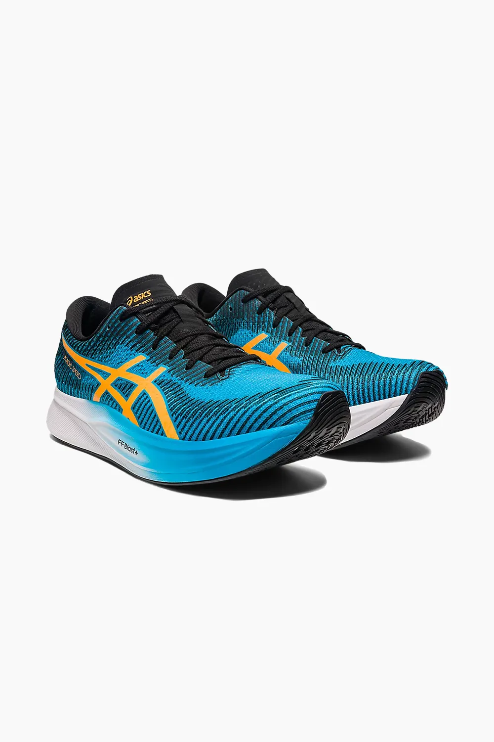 ASICS Mens Magic Speed 2 Running Shoes in Island Blue/Orange Pop - Lightweight Performance Footwear for Enhanced Speed and Comfort