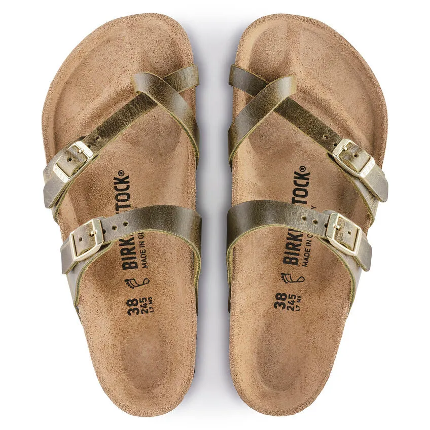 'Birkenstock USA' Women's Mayari Leather Sandal - Green Olive