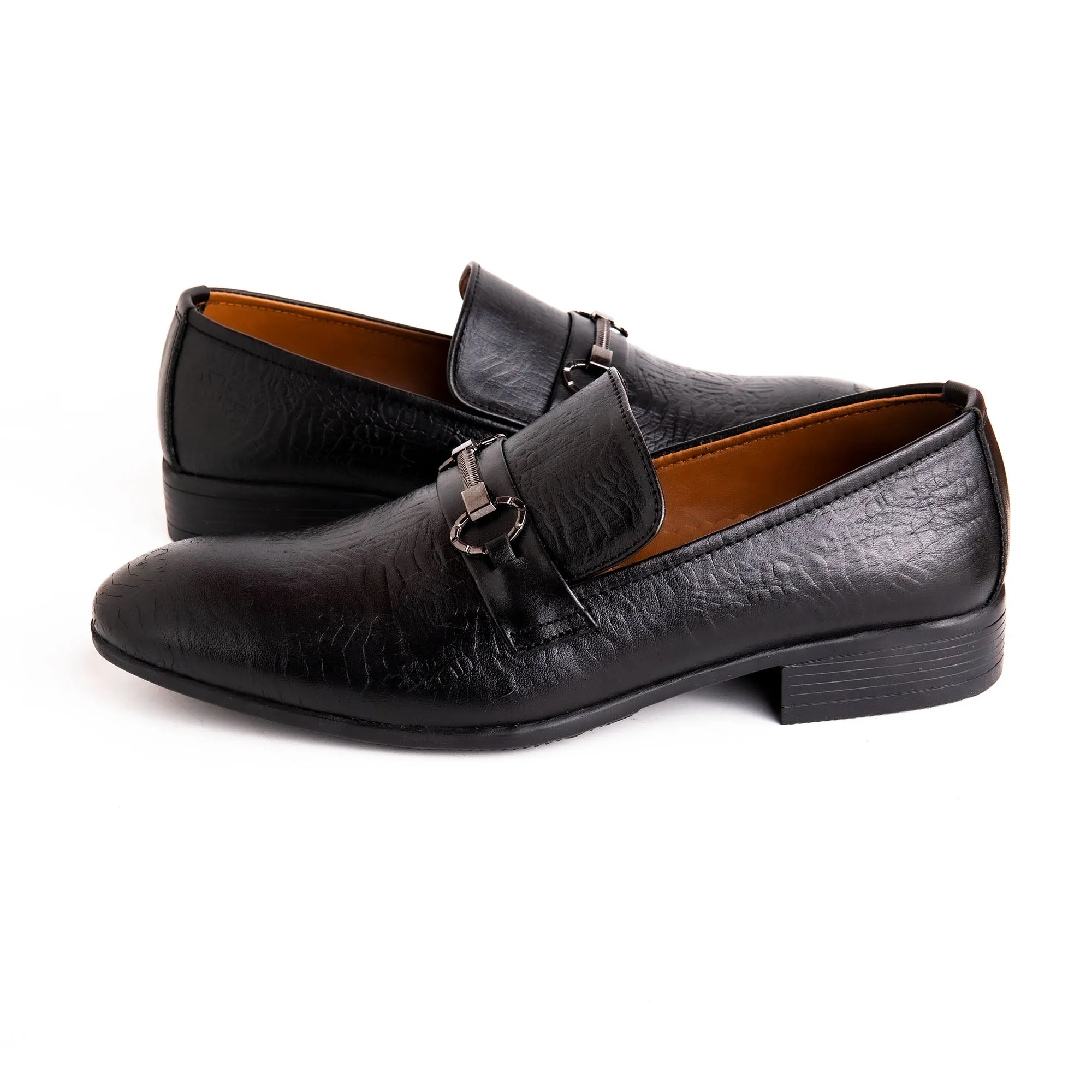 Black Leather Buckle Executive Men Shoes