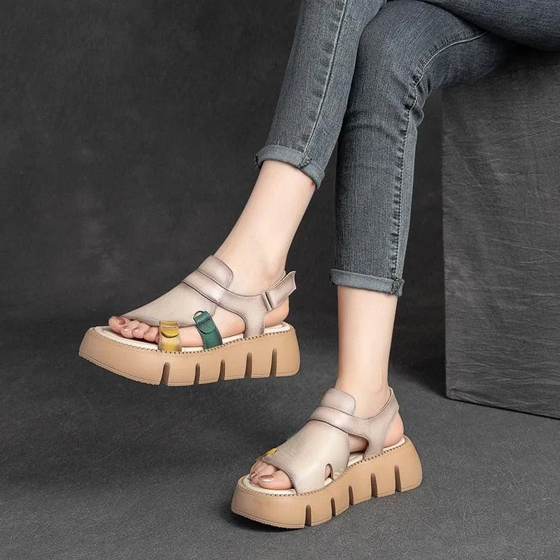 Block Heel Wedge Sandals