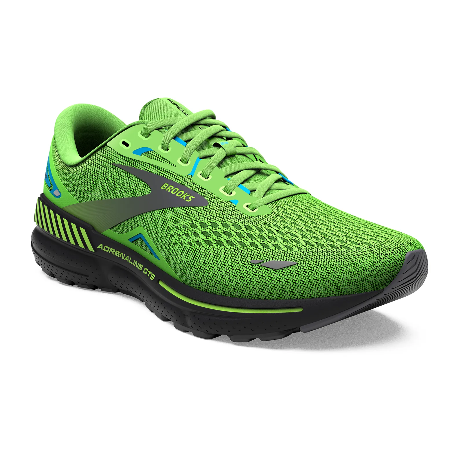 Brooks Adrenaline GTS 23 Running Shoe (Men) - Green Gecko/Grey/Atomic Blue