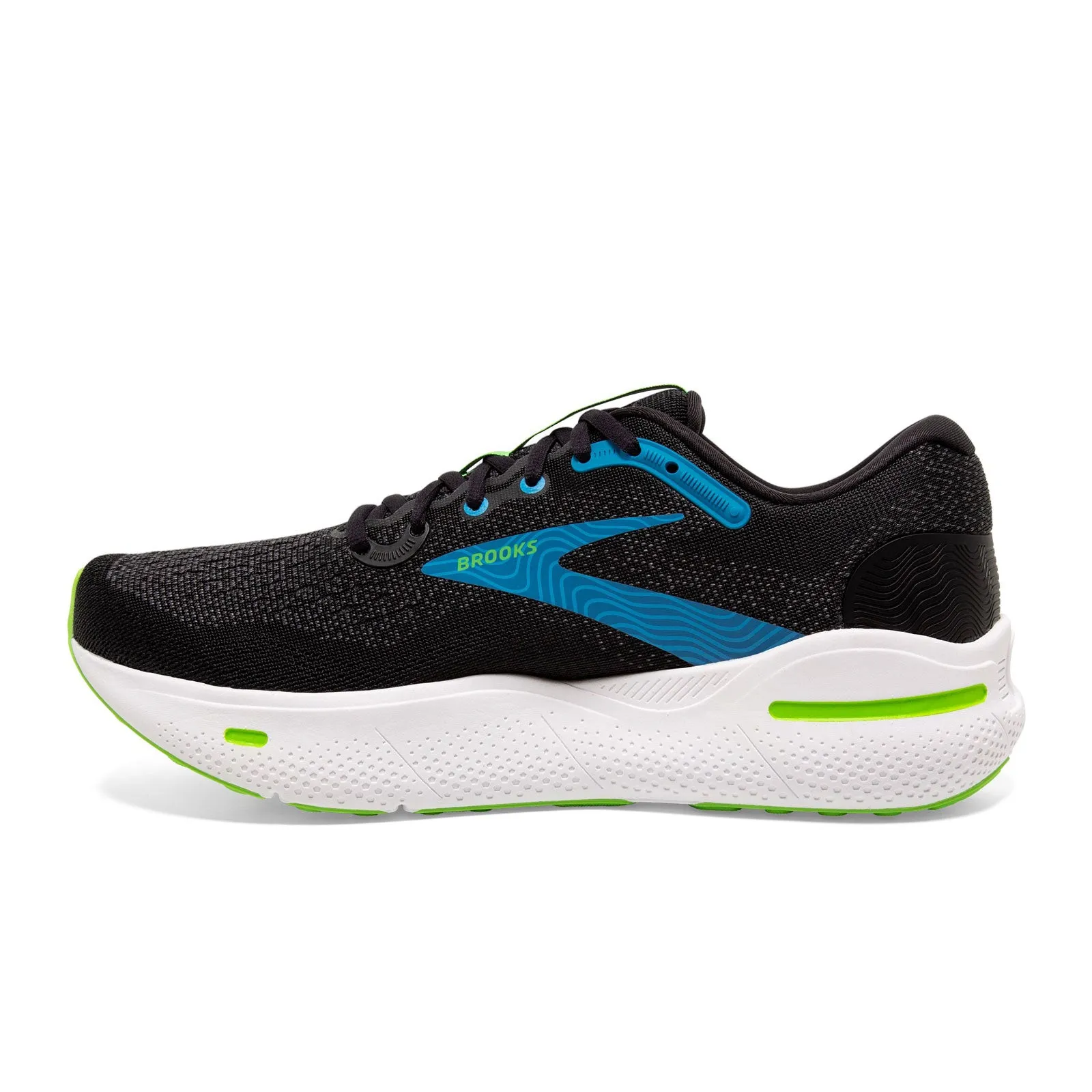 Brooks Ghost Max Running Shoe (Men) - Black/Atomic Blue/Jasmin