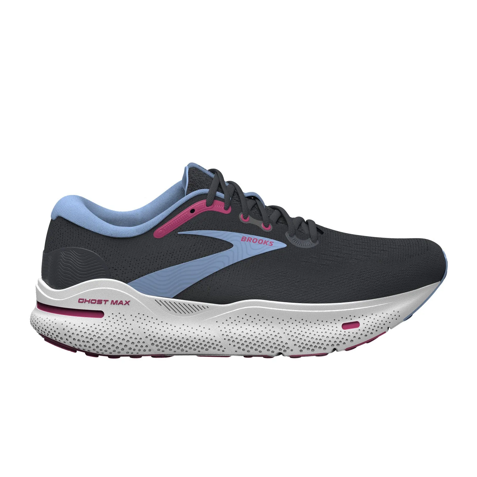 Brooks Ghost Max Running Shoe (Women) - Ebony/Open Air/Lilac Rose