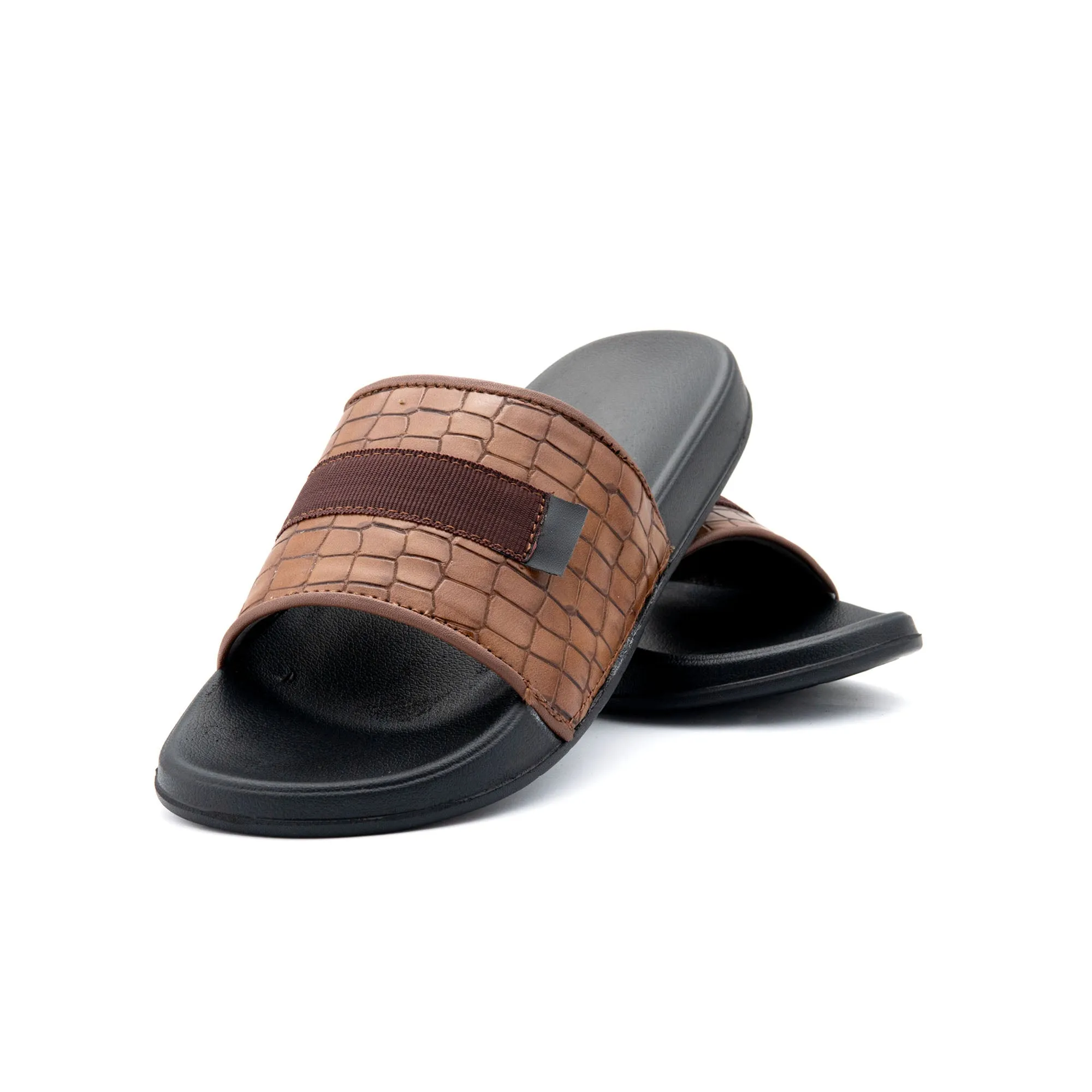 Brown Strap Styled Comfy Slides