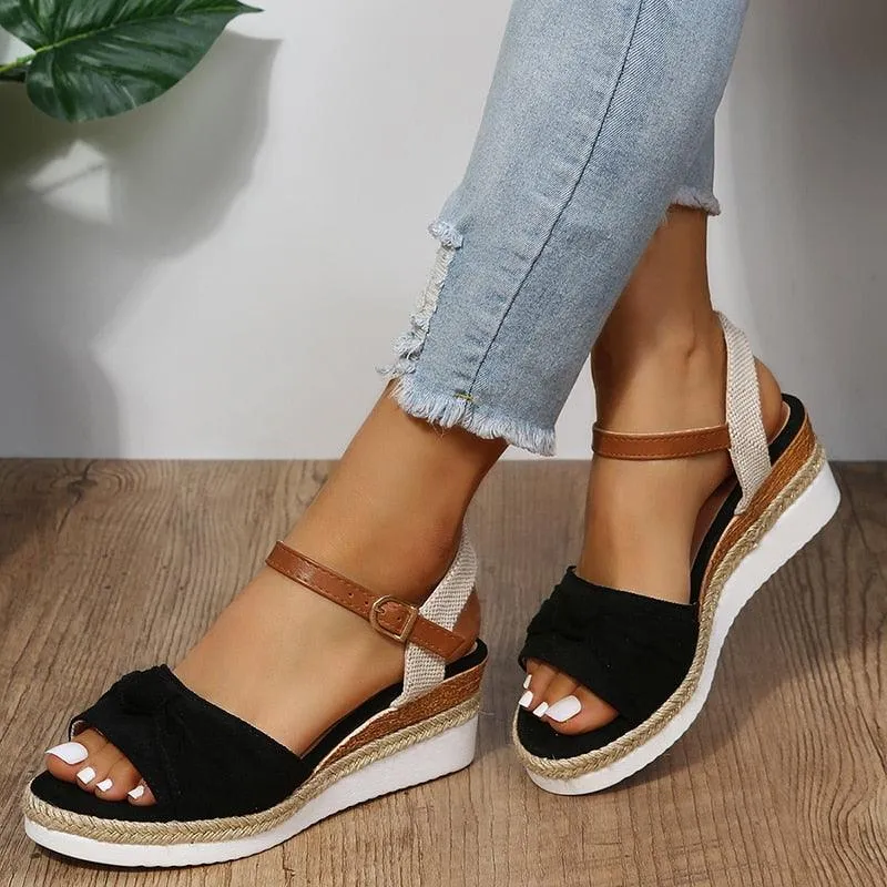 Casual Knot Wedges Sandals