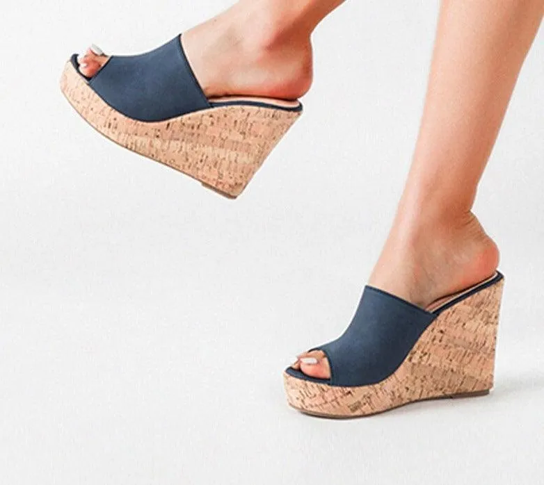 Casual Open Toe Wedge Shoes