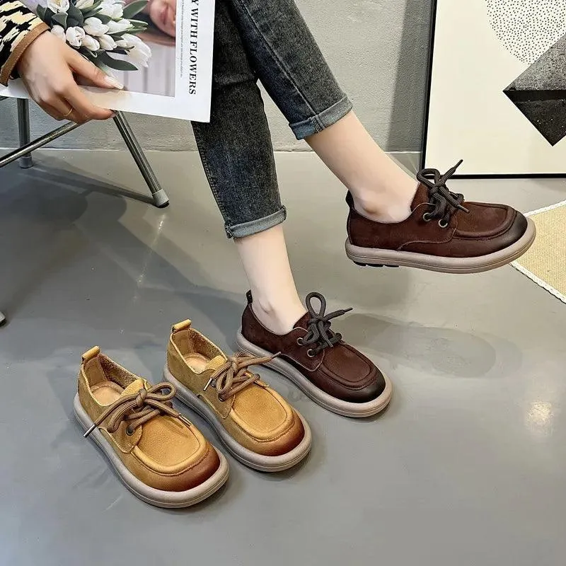 CSE1145 Women's Casual Shoes: Leather Soft Comfy Loafer Flats