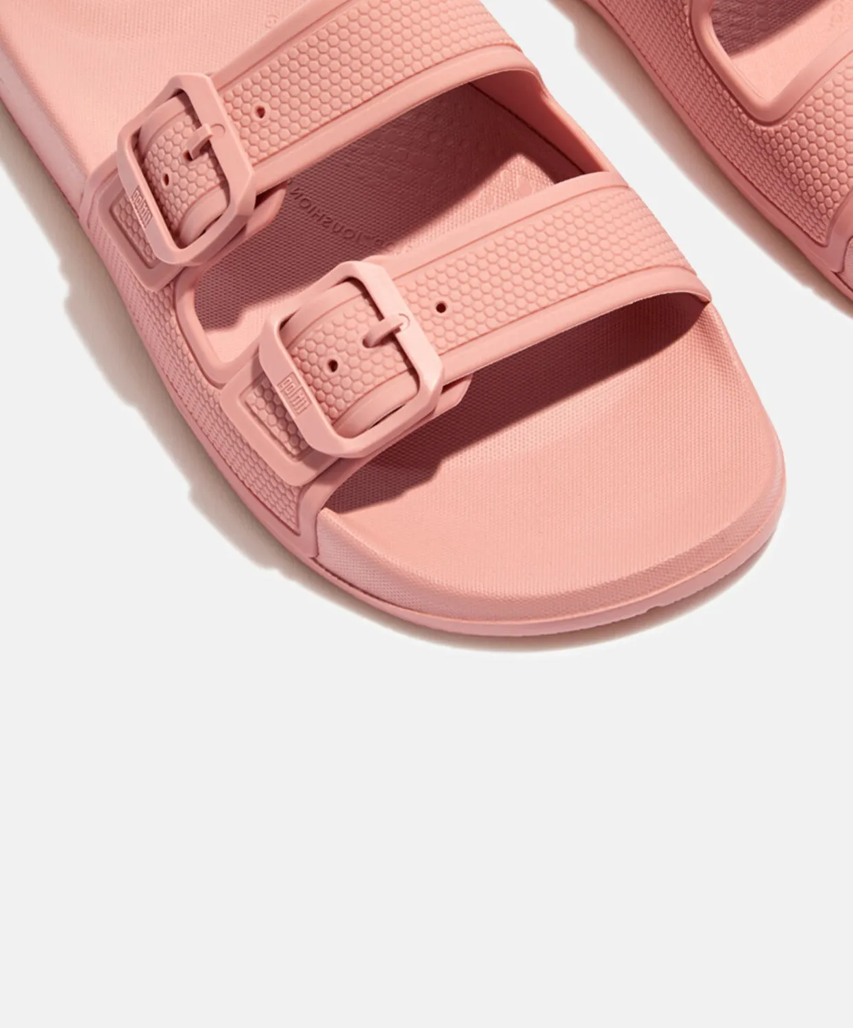 FitFlop iQushion Two Bar Buckle Slides Coral