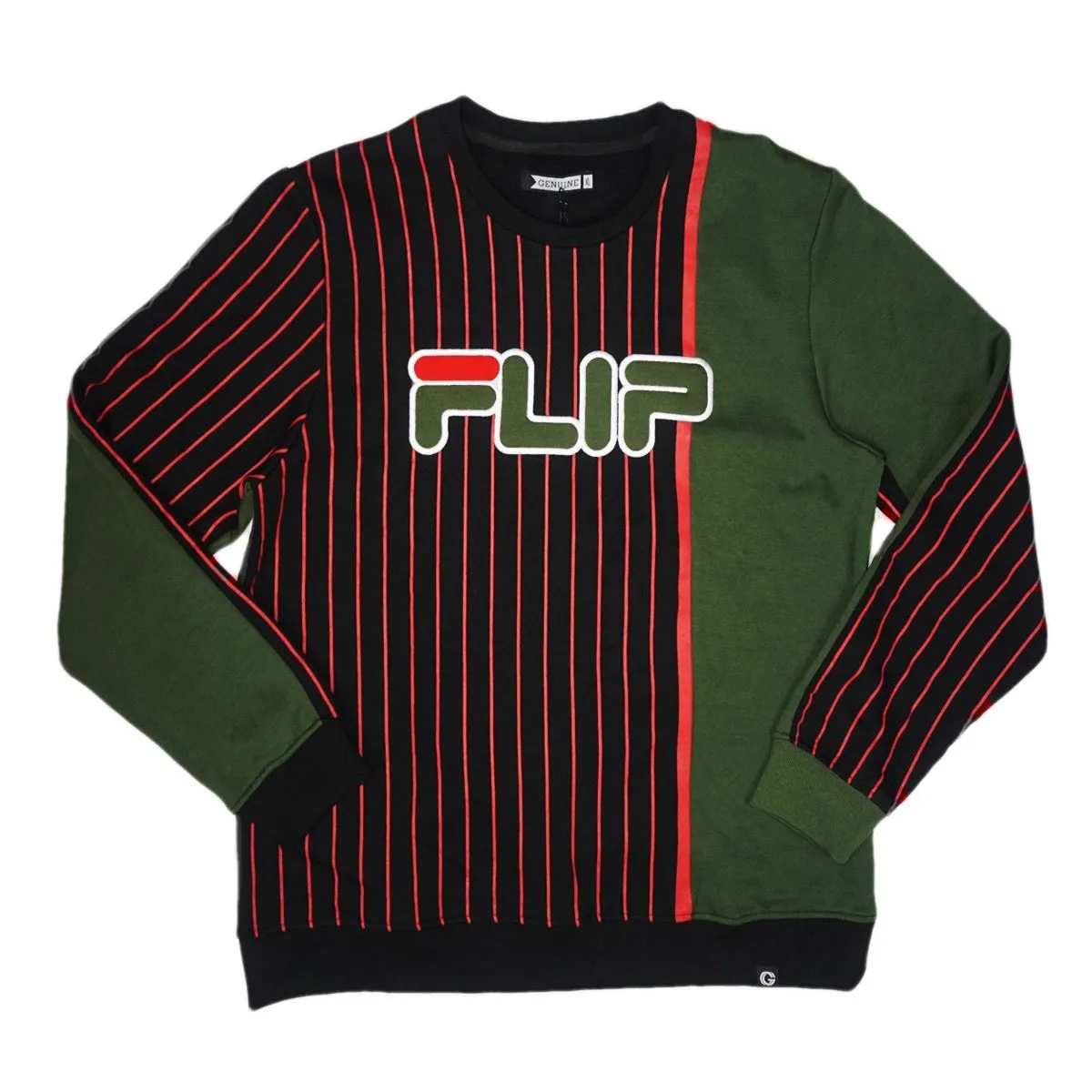 Flip Double Stripe Crew (Black) /D1