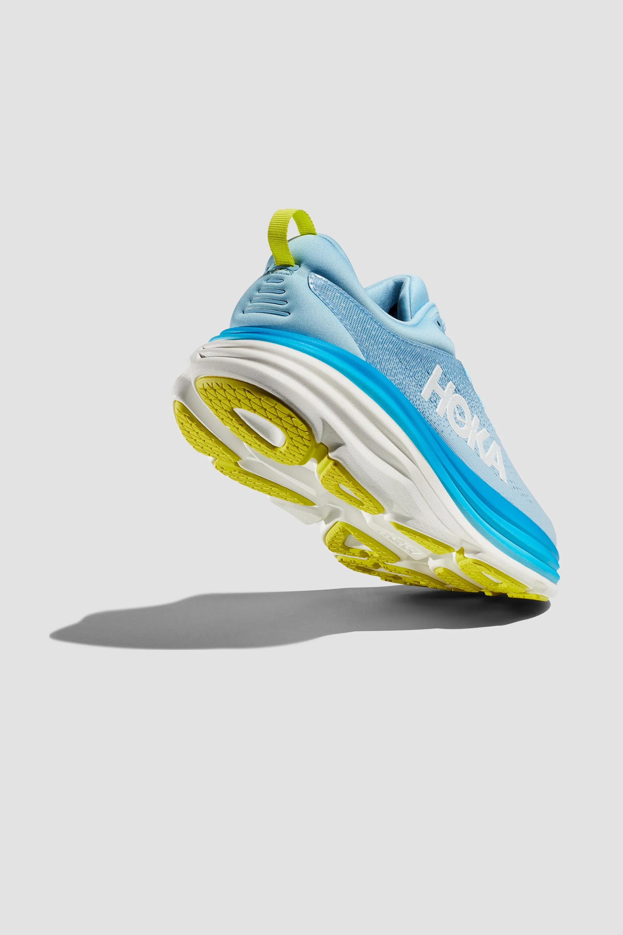 Hoka Men's Bondi 8 Sneaker in Airy Blue/Diva Blue