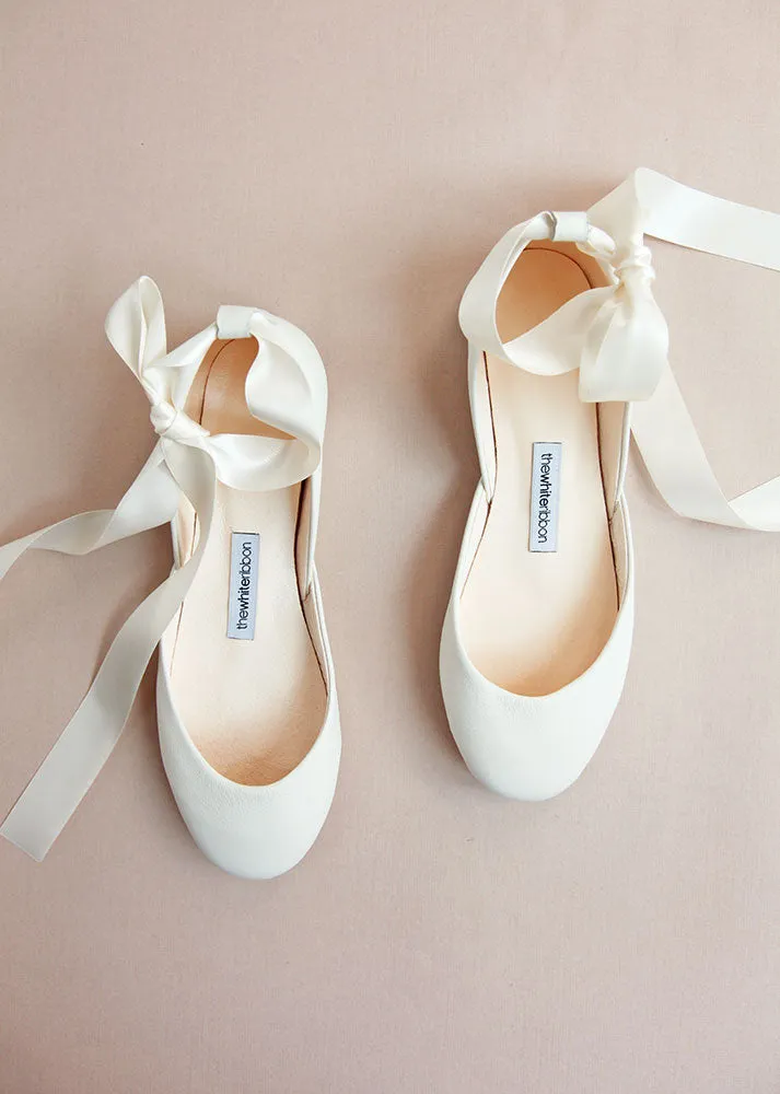 LUNA BALLET FLATS - LIGHT IVORY