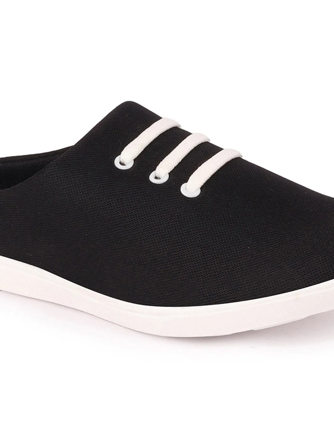 Men Black Casual Canvas Slip-On Shoes