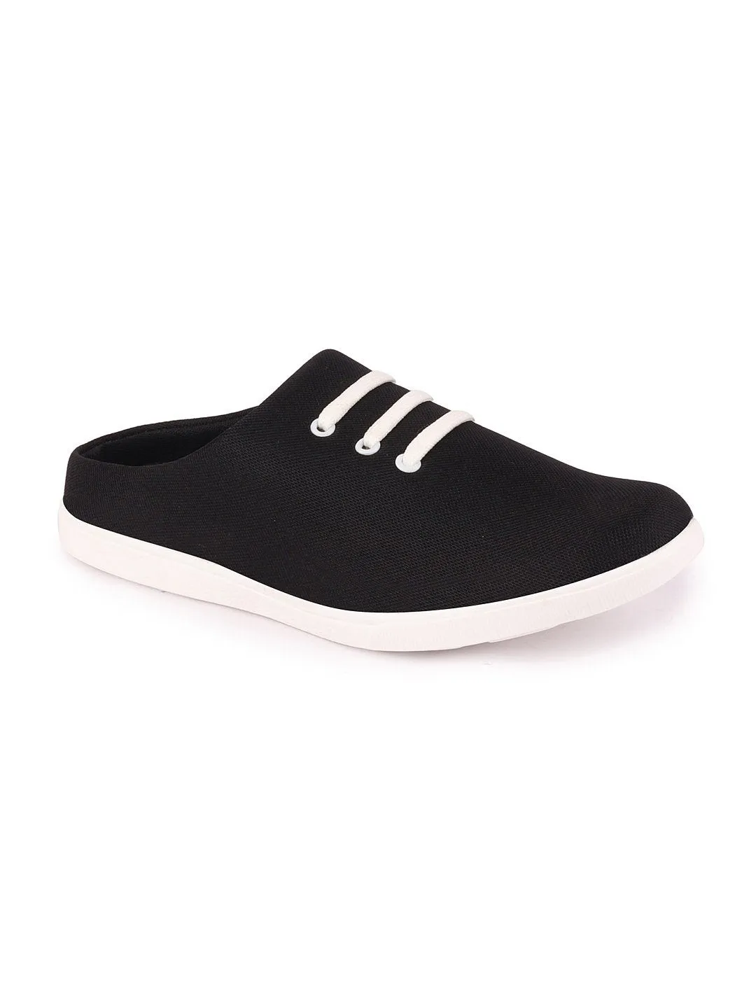 Men Black Casual Canvas Slip-On Shoes