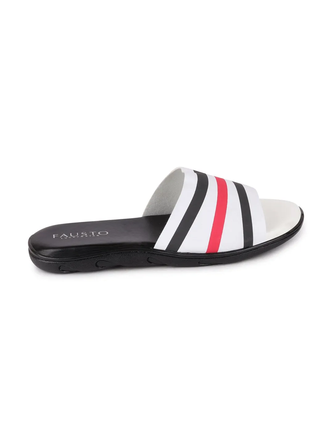 Men Black/Red Casual Slip-On Flip-Flops