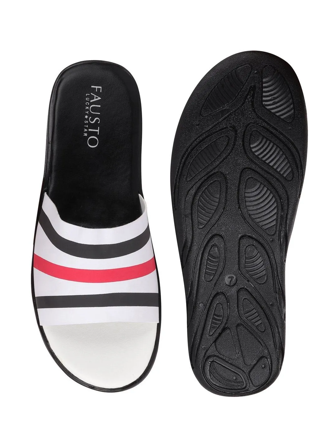 Men Black/Red Casual Slip-On Flip-Flops