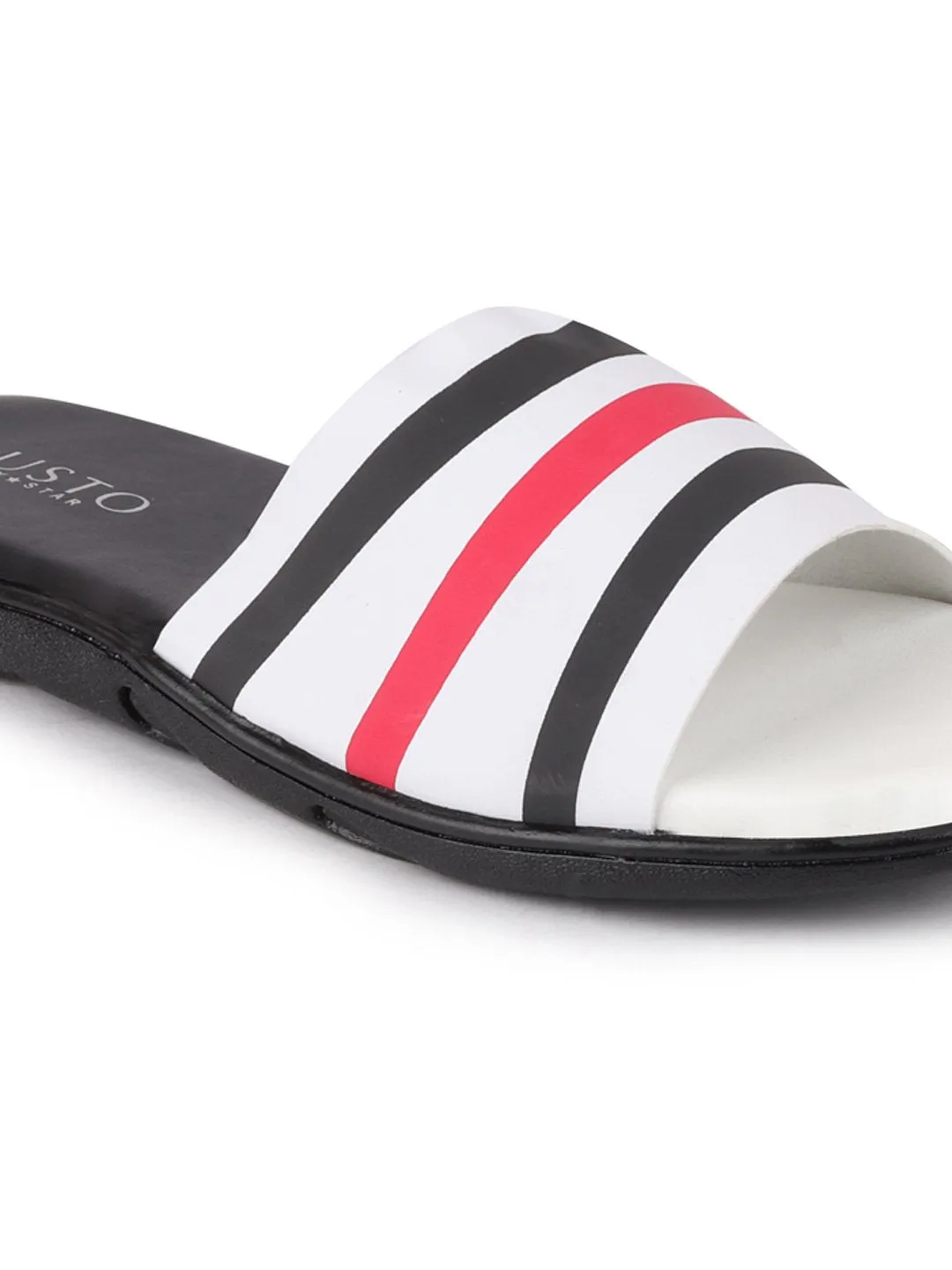 Men Black/Red Casual Slip-On Flip-Flops