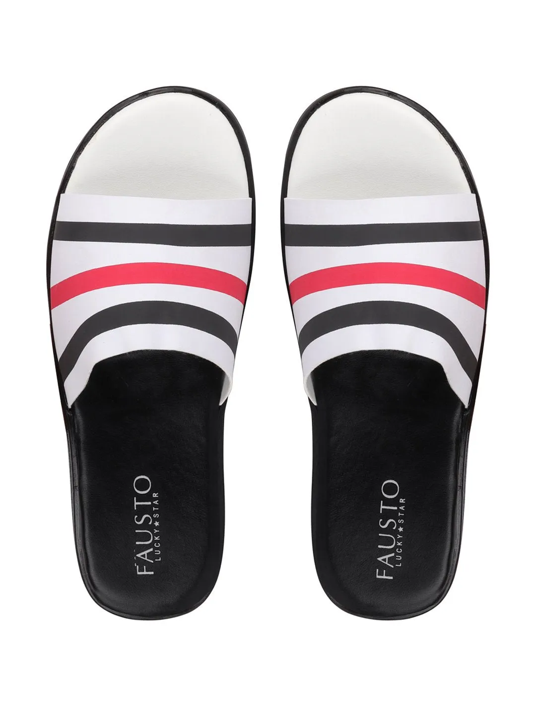 Men Black/Red Casual Slip-On Flip-Flops