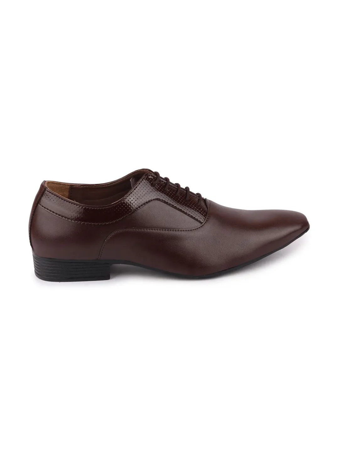 Men Brown Formal Lace-Up Oxford Shoes