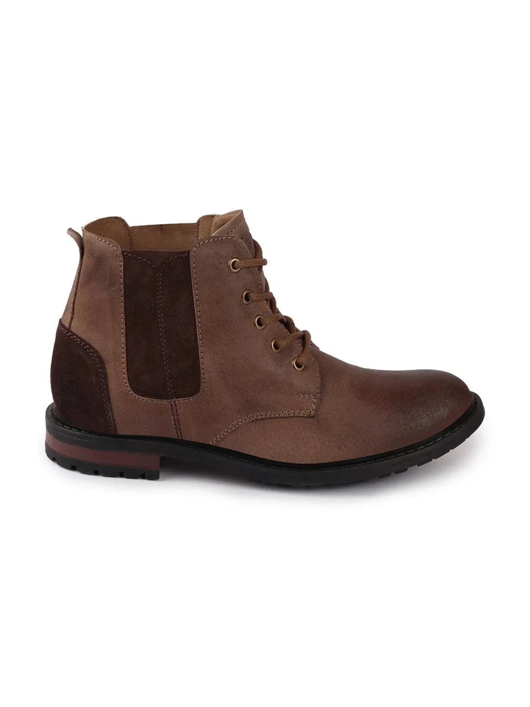 Men Brown Outdoor Chelsea Leather Boots