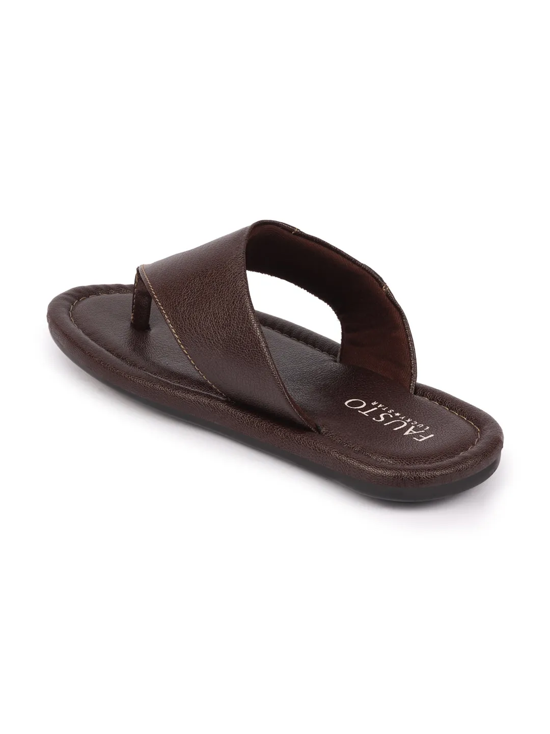 Men Brown Outdoor Comfort Thong Slipper Sandals