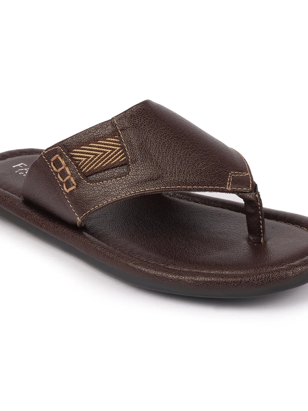 Men Brown Outdoor Comfort Thong Slipper Sandals