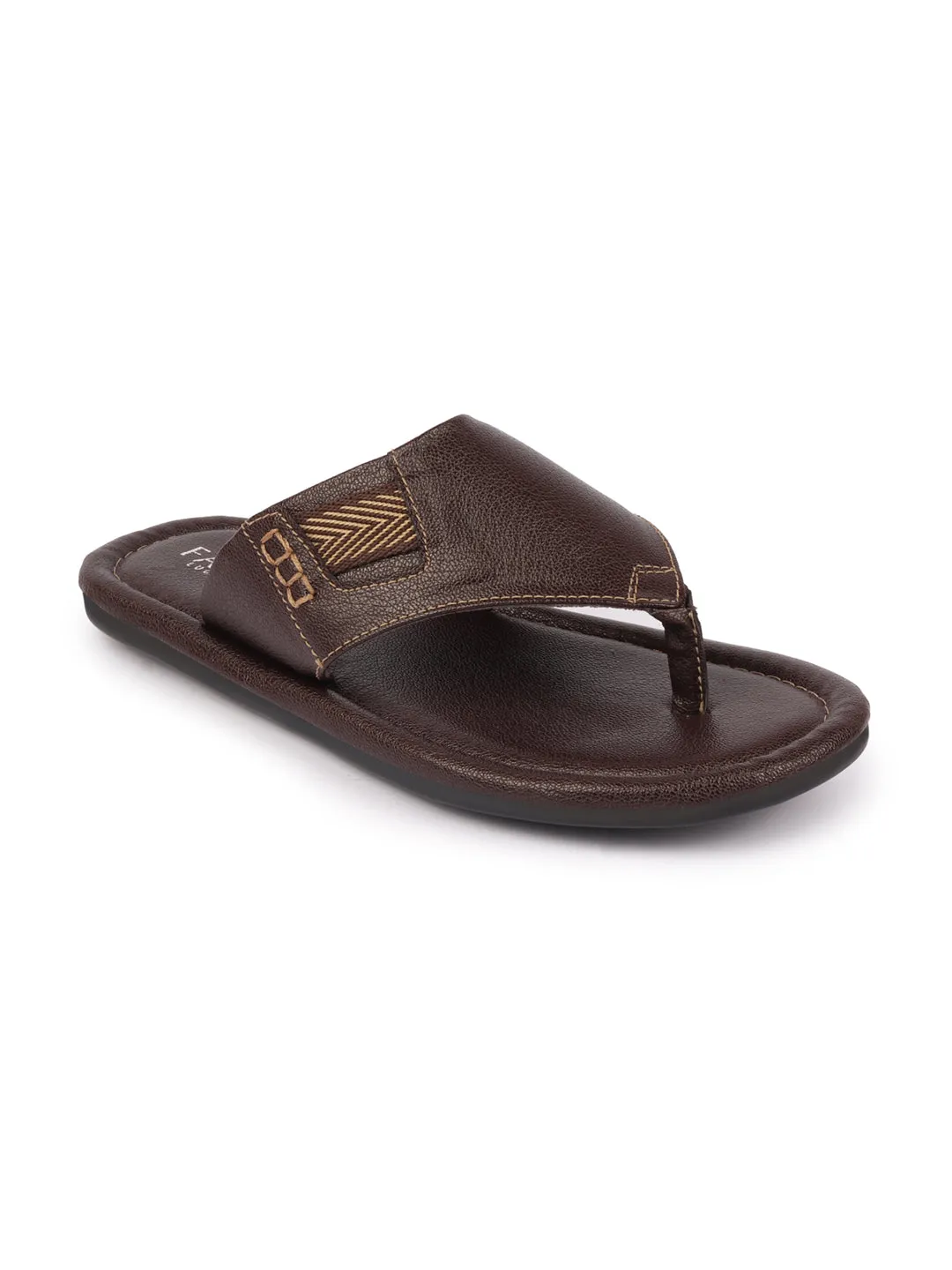 Men Brown Outdoor Comfort Thong Slipper Sandals