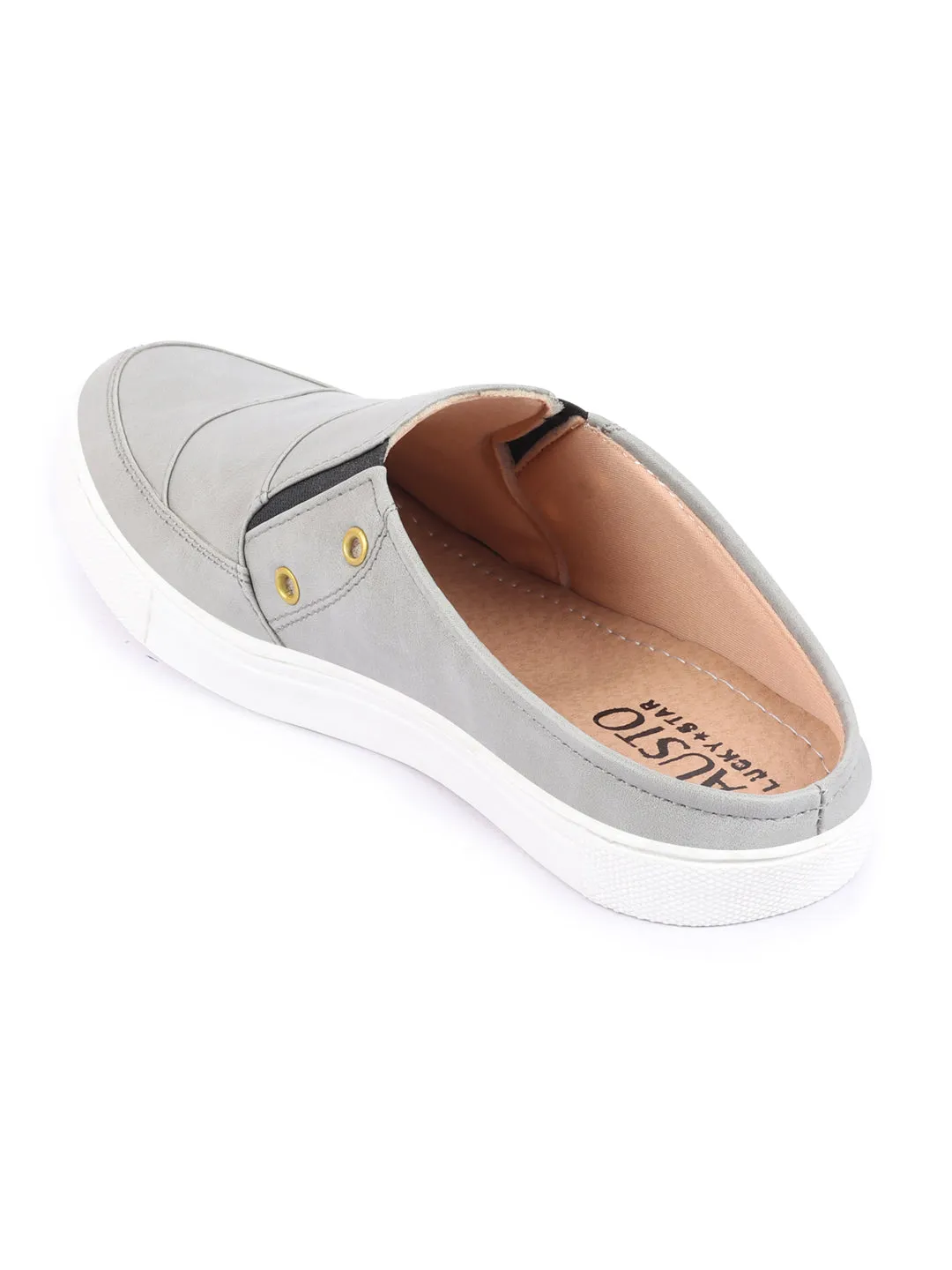 Men Grey Casual Slip-On Shoes