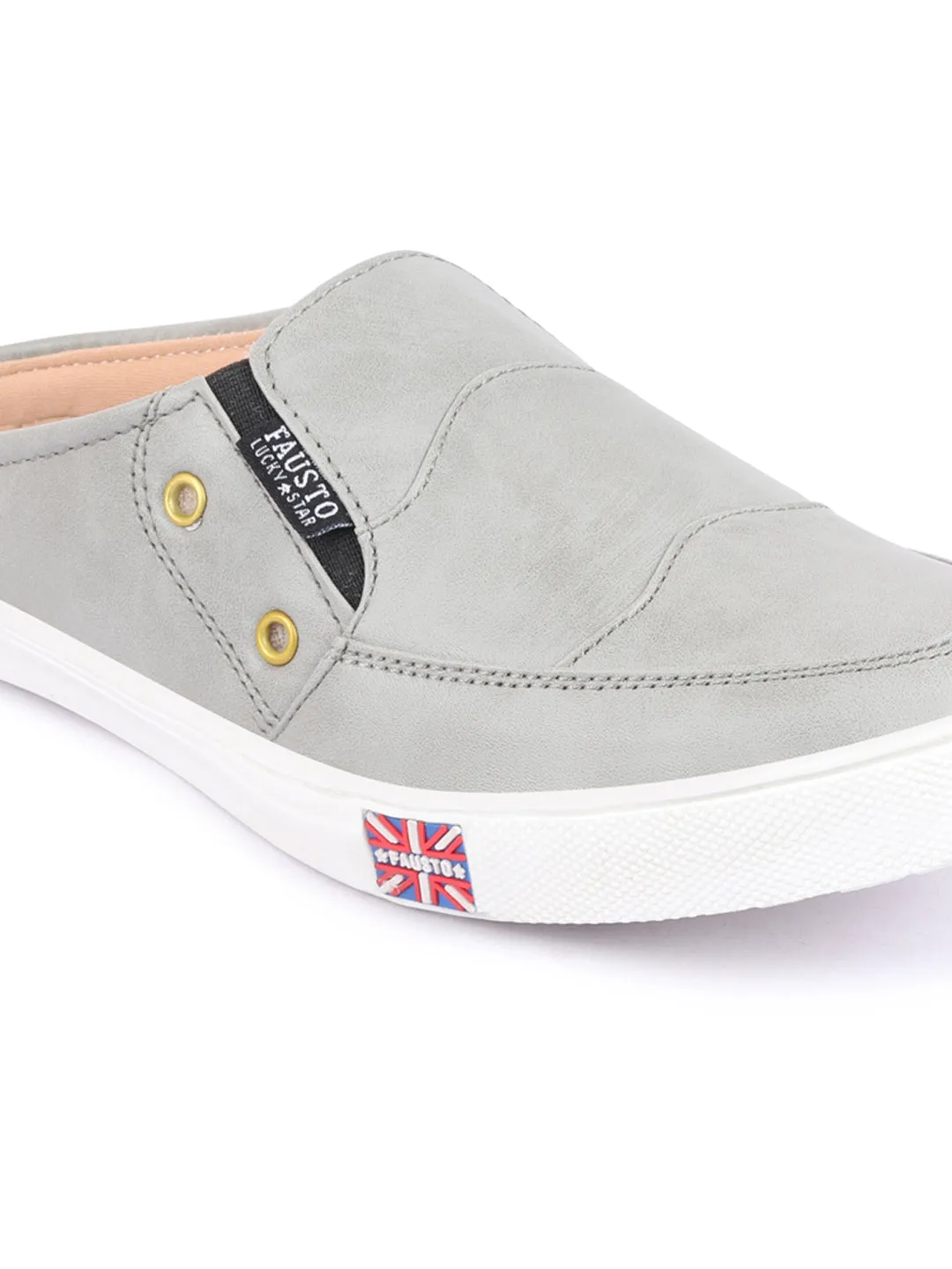 Men Grey Casual Slip-On Shoes