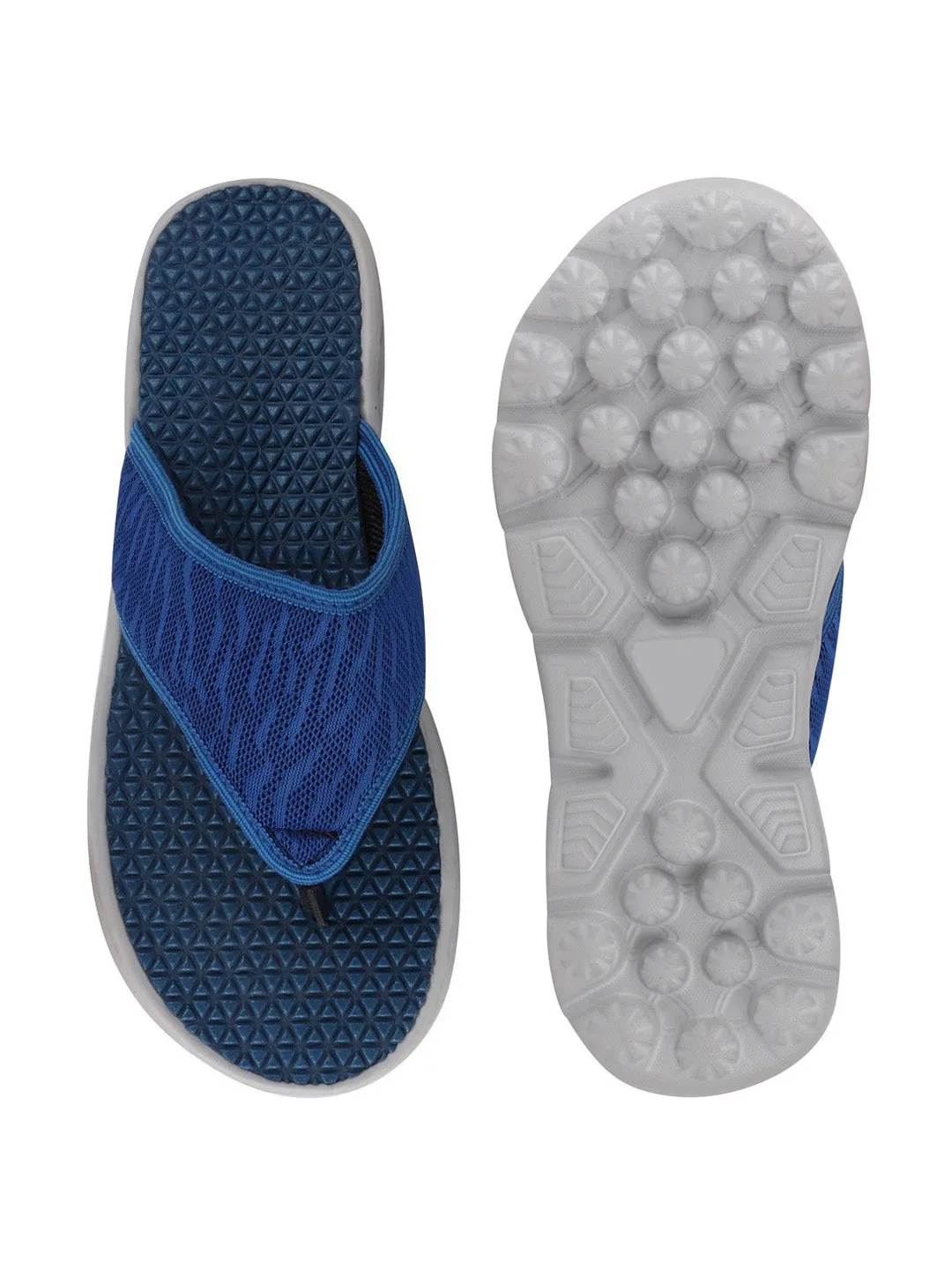 Men Royal Blue Casual Slip-On Flip-Flops