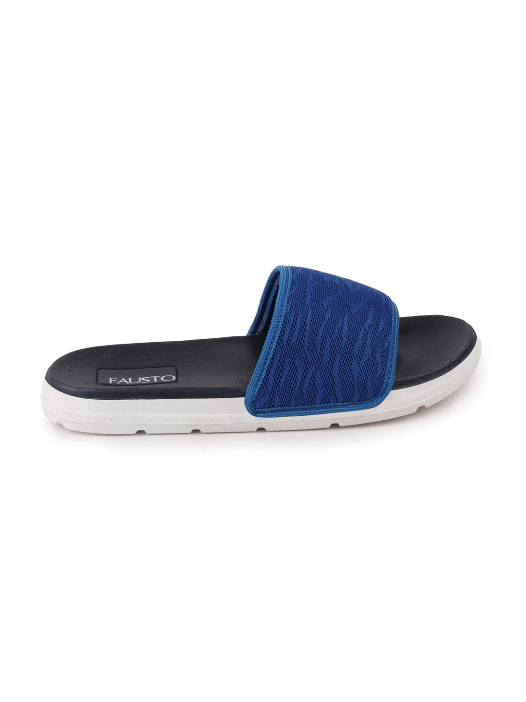 Men Royal Blue Casual Slip-On Slider Flip-Flops