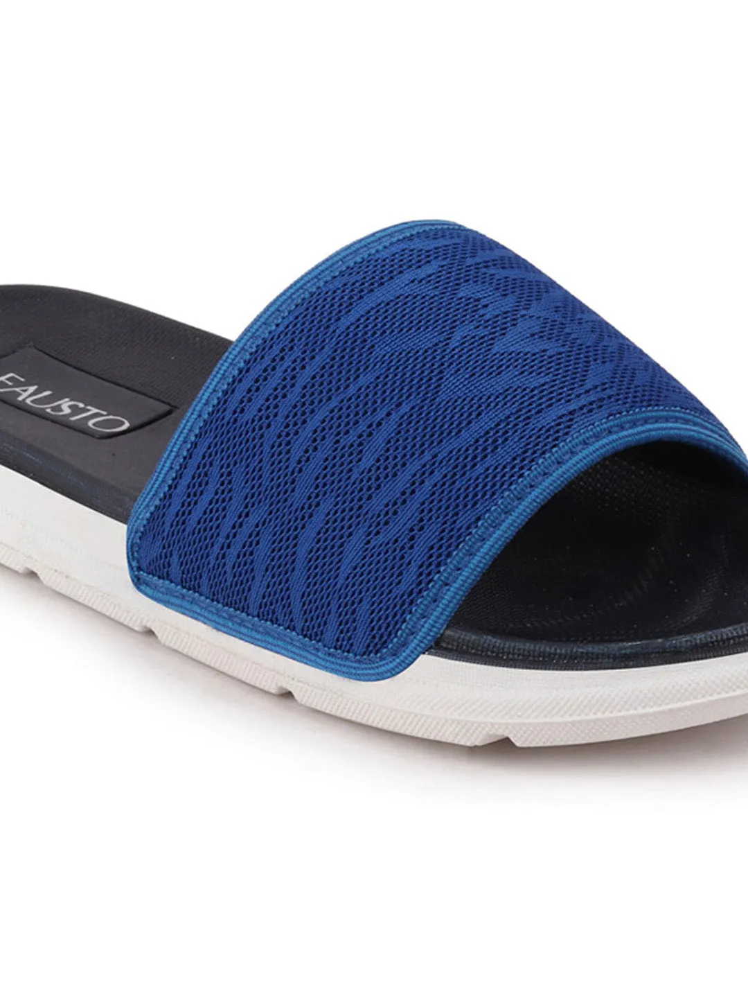 Men Royal Blue Casual Slip-On Slider Flip-Flops