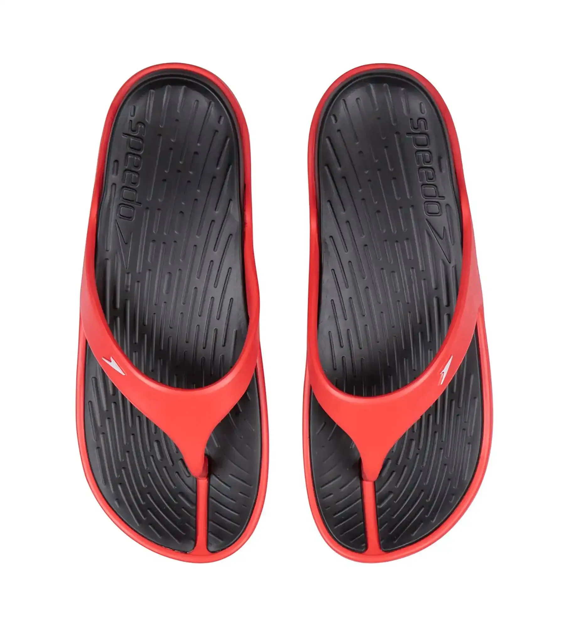 Men's Dual Colour Flip Flops -  Black & Lava Red