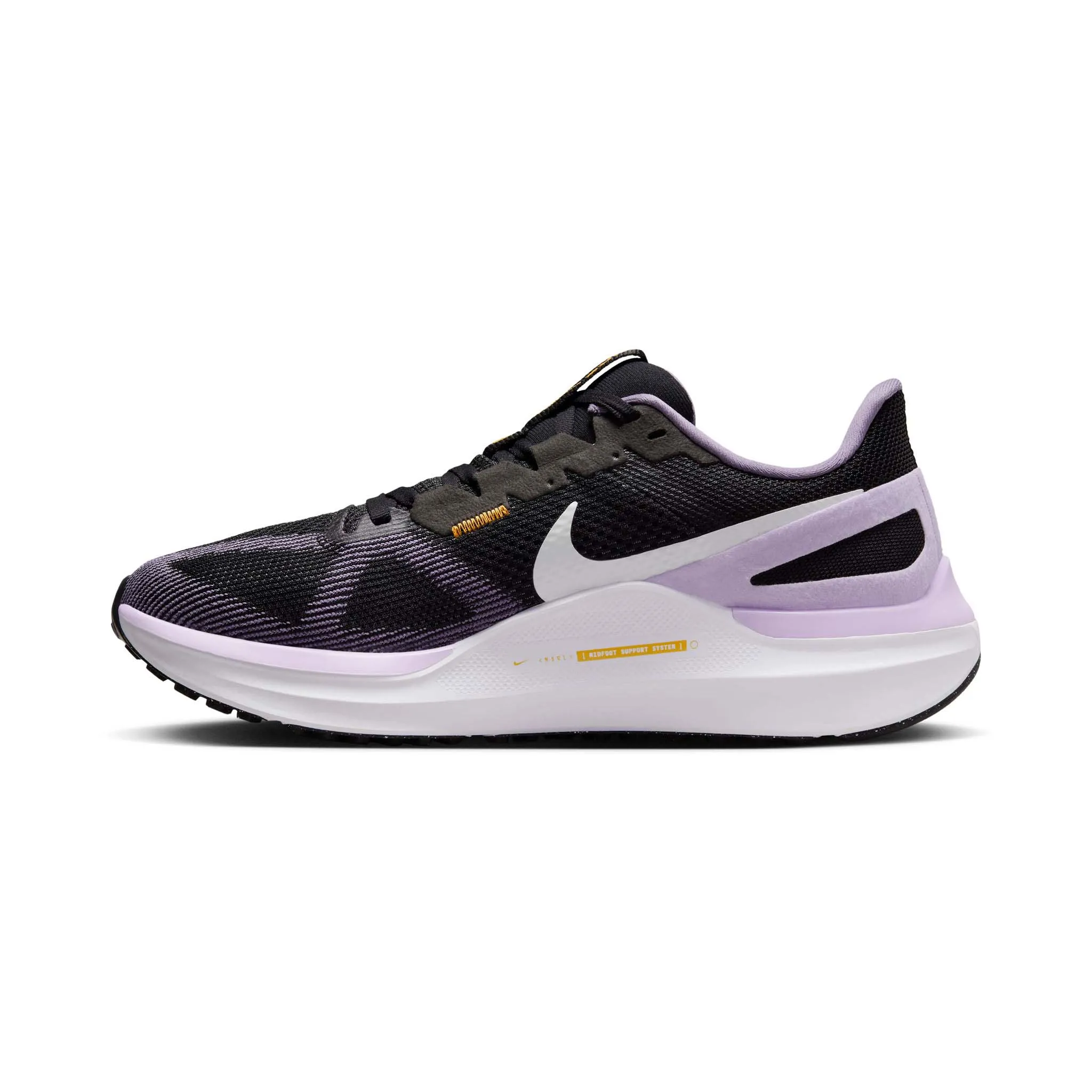 Nike | Women's Structure 25 Road Running Shoes - Black/White-Daybreak-Lilac Bloom