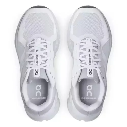 'On Running' Women's Cloudrunner - White / Frost (Wide)