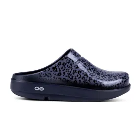 'OOFOS' Women's OOcloog Luxe Pixel Clog - Black / Grey Leopard