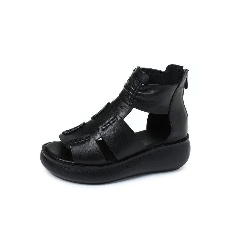 Platform Wedge Sandals and Leather Boots: Women's Casual Shoes RN134