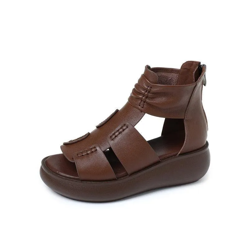 Platform Wedge Sandals and Leather Boots: Women's Casual Shoes RN134