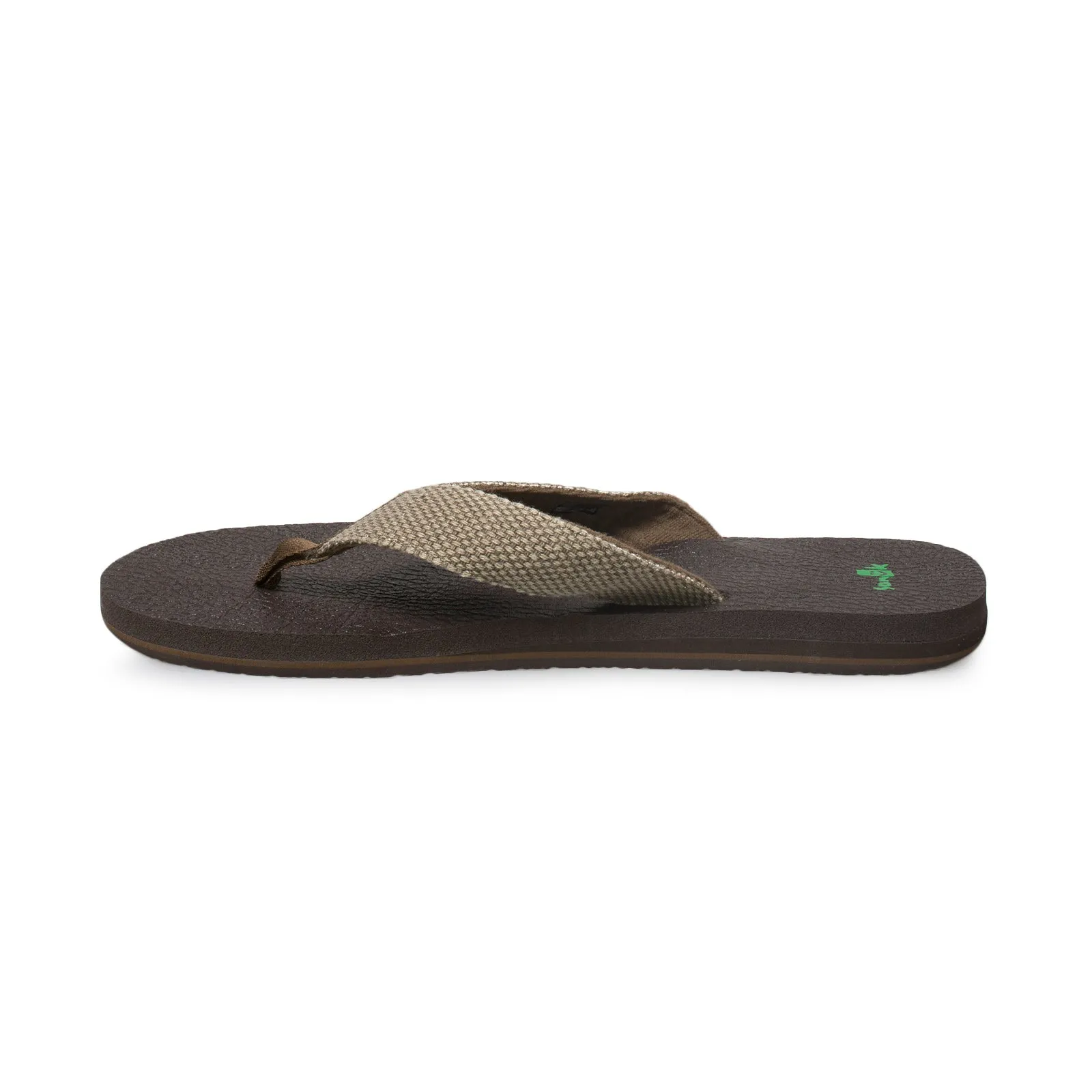 Sanuk Yogi 4 Brown Weave Flip Flops - Men's