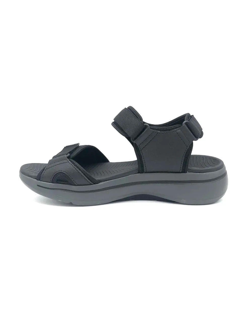 'Skechers' Men's GOwalk Arch Fit Sandal - Black / Charcoal