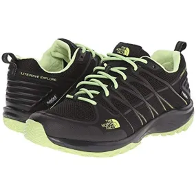 The North Face Women's Litewave Explore Wp Hiking Shoe,TNF Black/Budding Green