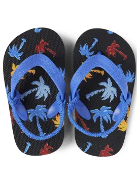 Toddler Boys Palm Tree Flip Flops