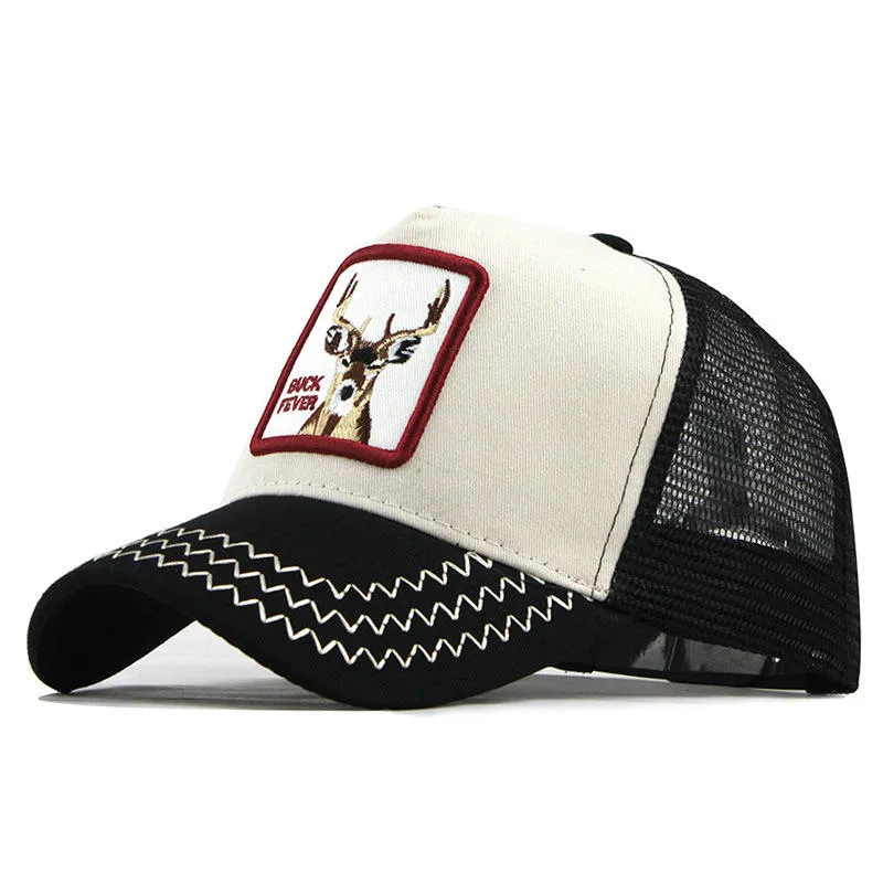 Unisex Cartoon Print Baseball Cap Animal Embroidery Baseball Cap Vintage Adjustable Snapback Hat