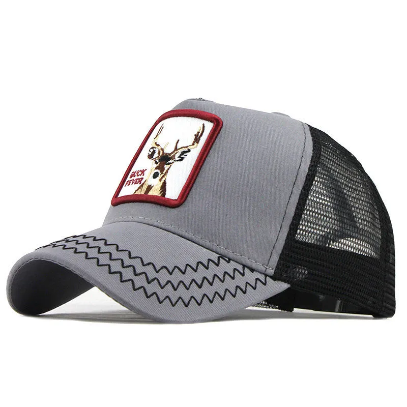 Unisex Cartoon Print Baseball Cap Animal Embroidery Baseball Cap Vintage Adjustable Snapback Hat