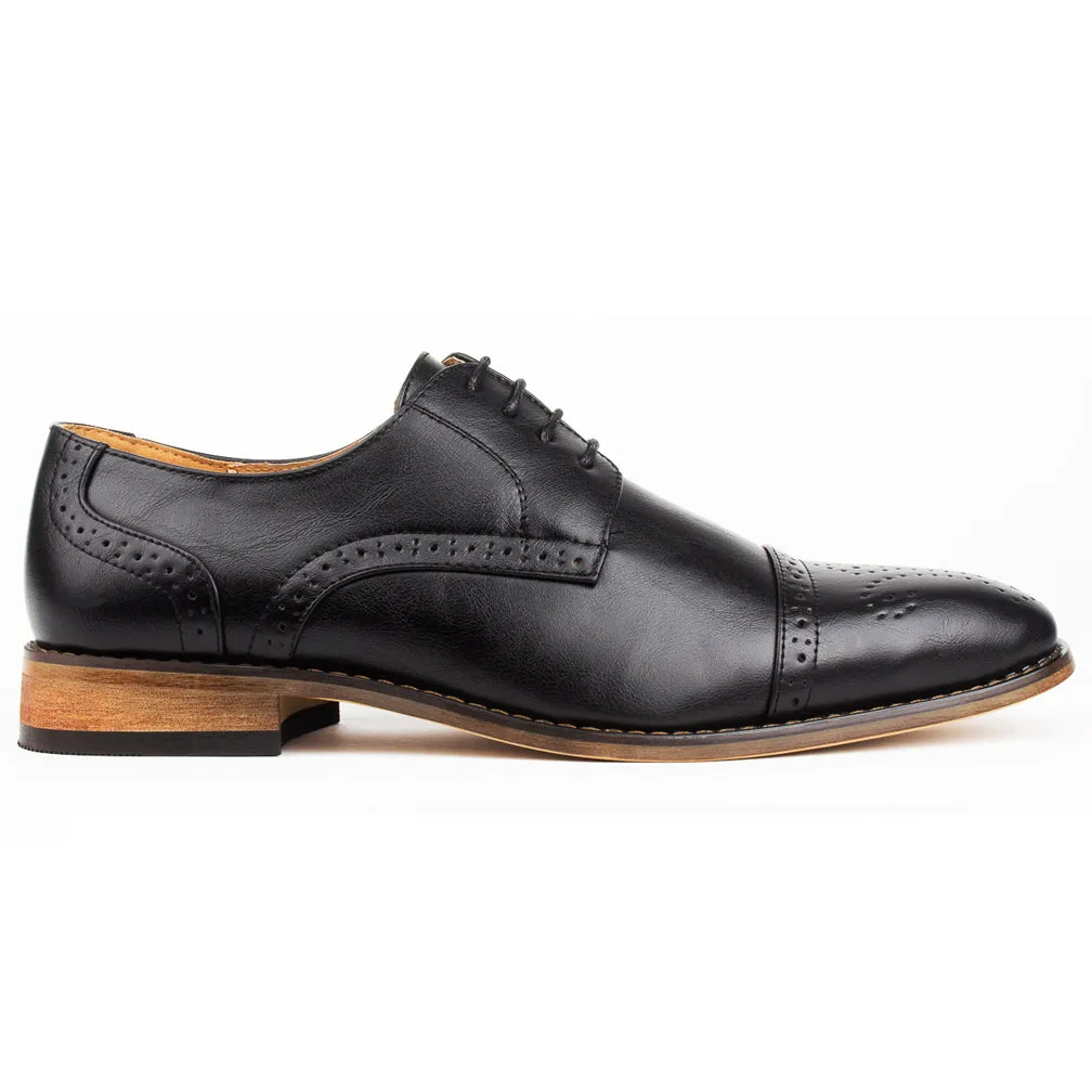 UV Signature Men's Cap Toe Brogue Lace-up Dress Shoes