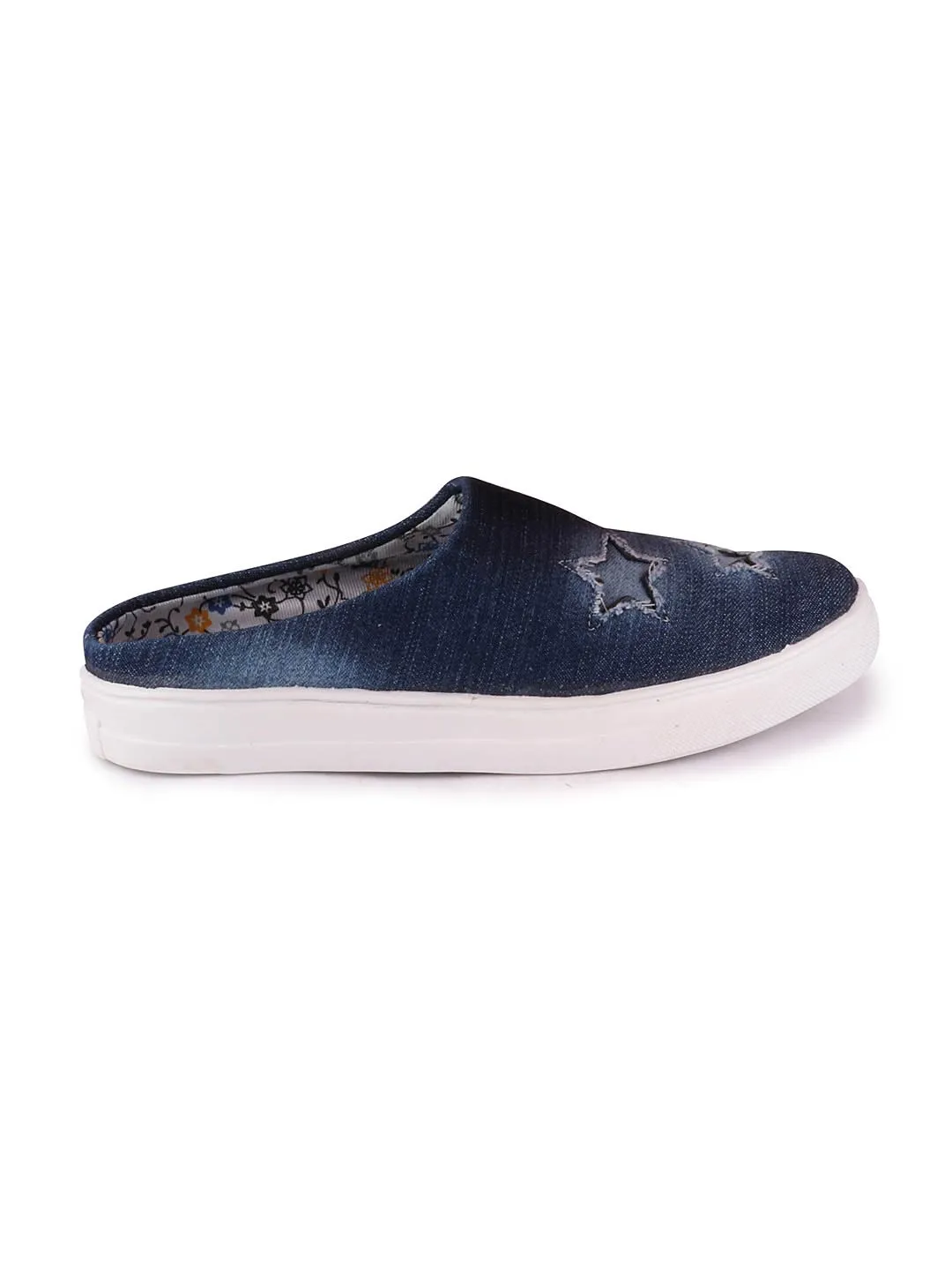 Women Navy Blue Casual Canvas Slip-On Shoes