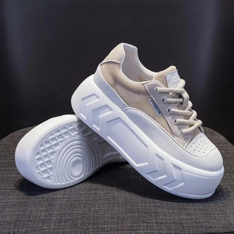 Women's Casual Shoes - Leather Chunky Sneakers (FC1230)